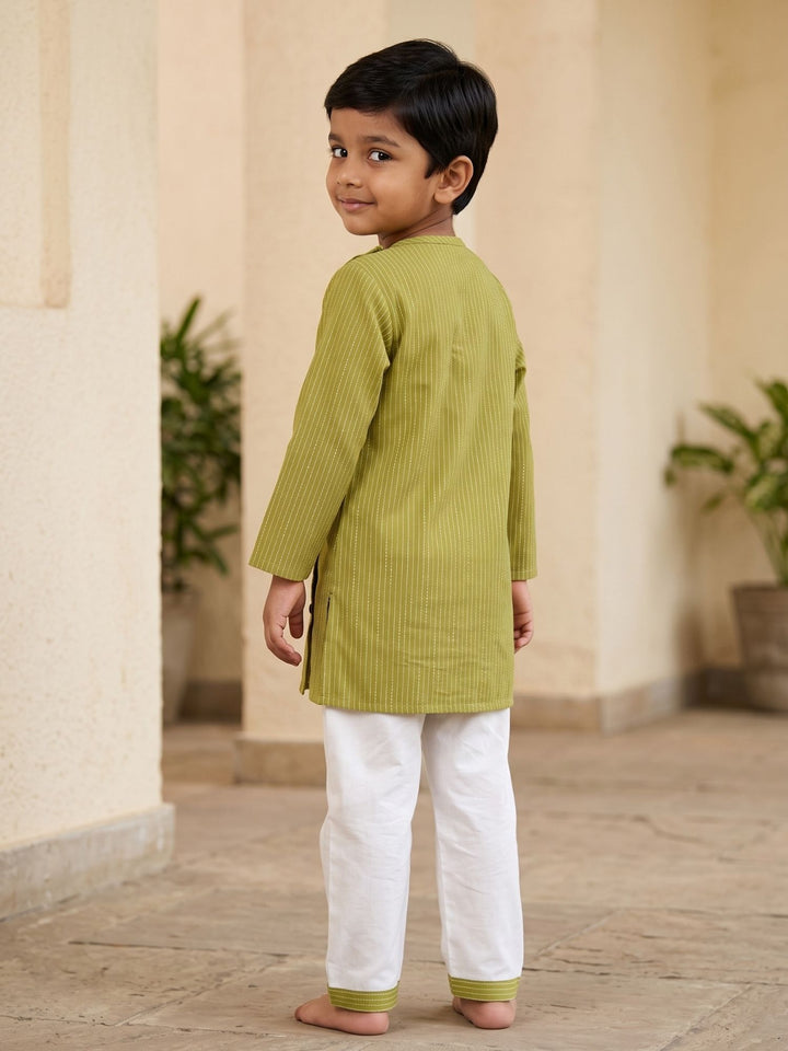Olive Side Cut Katha