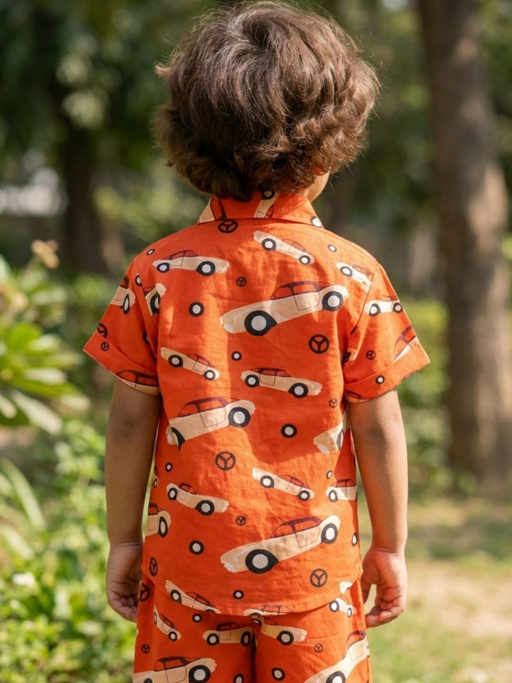 Vintage Cars Print Coord