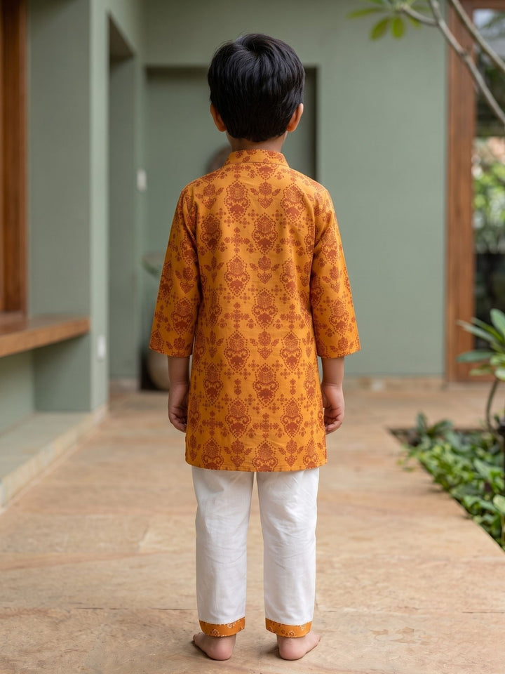 Mustard Floral Damask