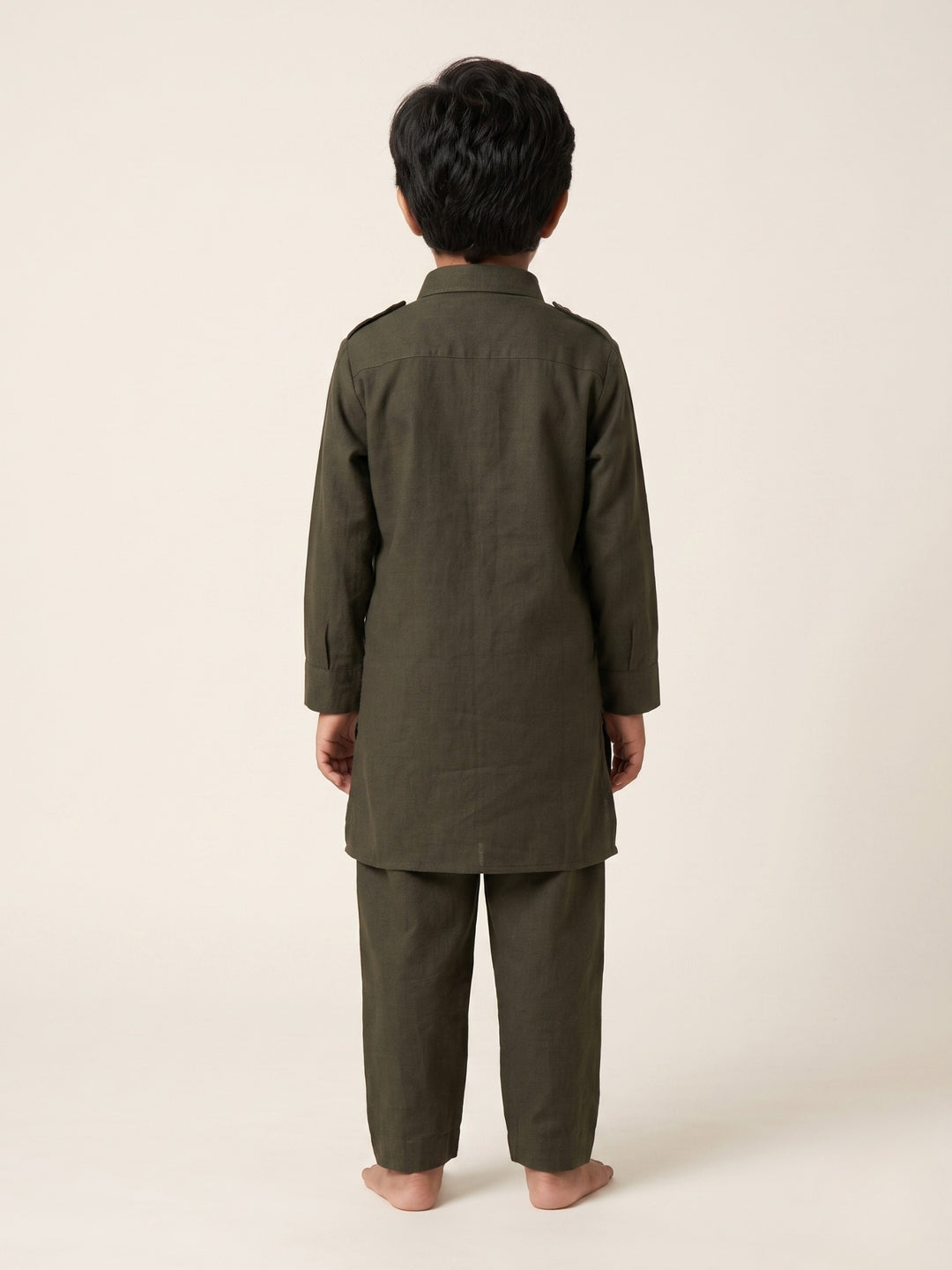 Olive Pathani Kurta Pajama