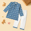 Blue Ikat Kurta Pajama Set