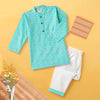 Aqua Tribal Stripe Kurta Pajama Set