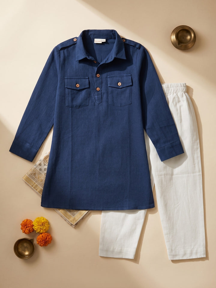 Blue Pathani Kurta Pajama