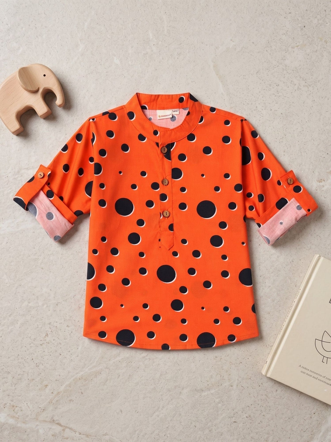 Coral Polka Short Kurta