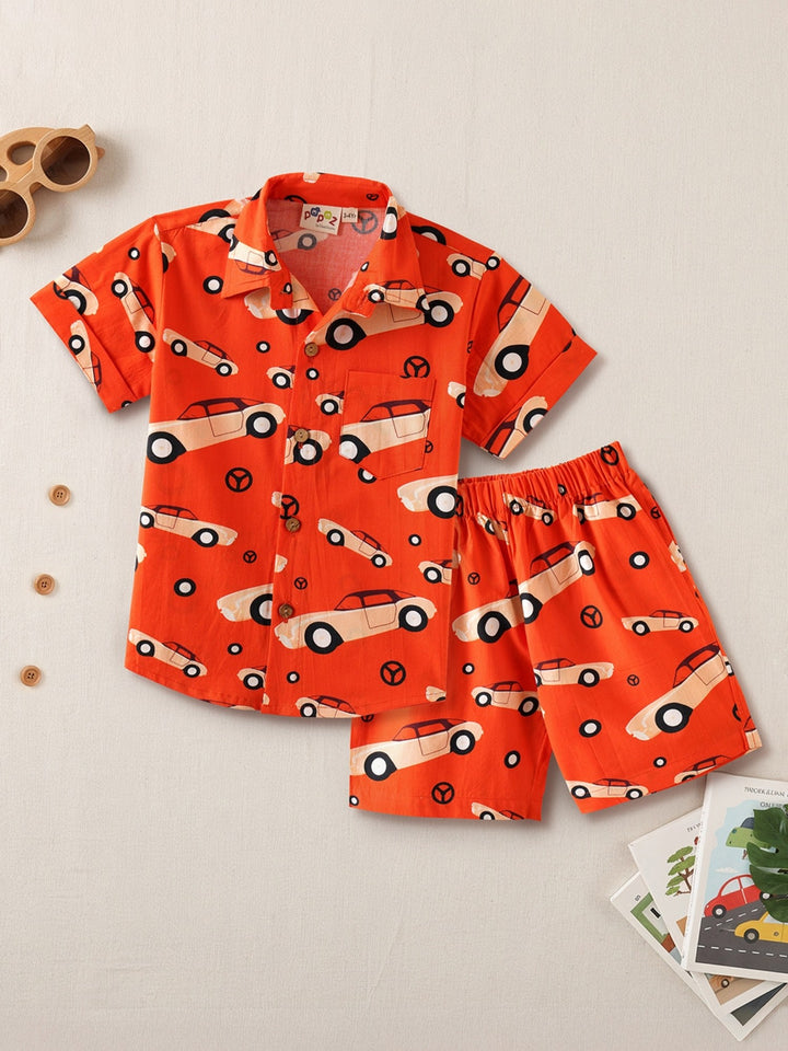 Vintage Cars Print Coord