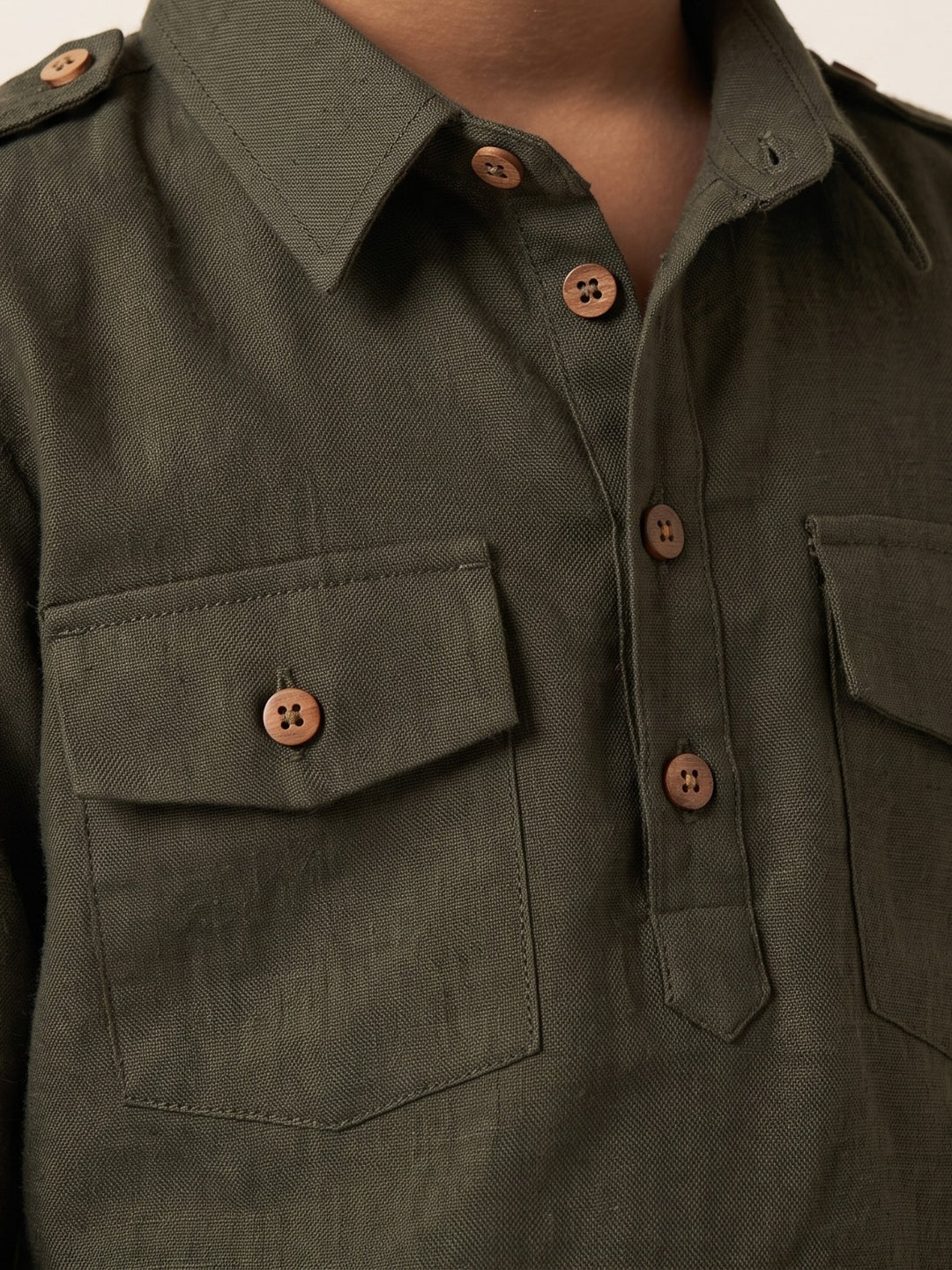 Olive Pathani Kurta Pajama