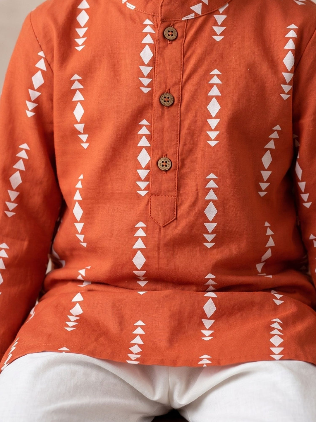 Rust Boho Motif Print