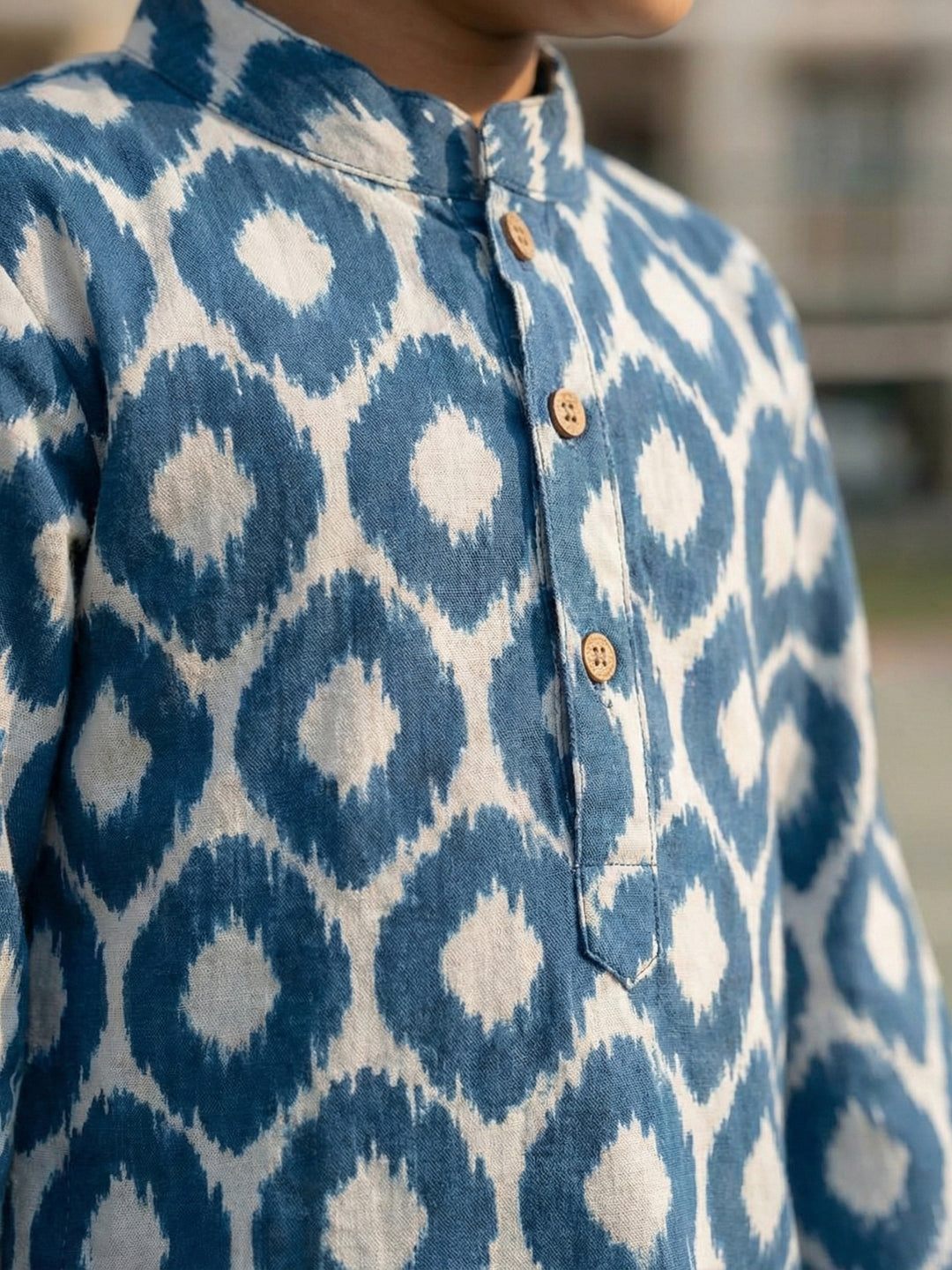 Blue Ikat Kurta Pajama Set