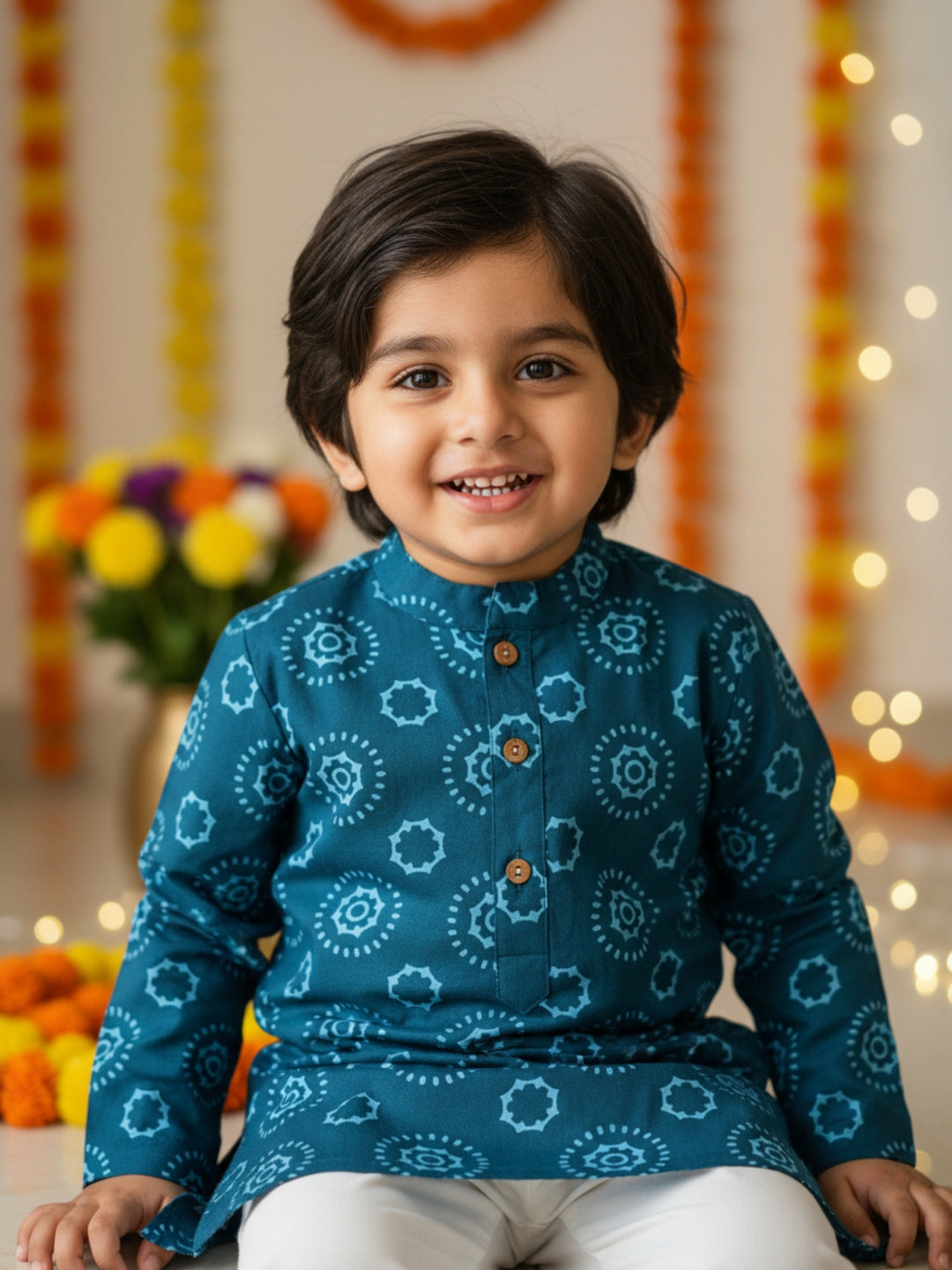 Navy Blue Mandala Print