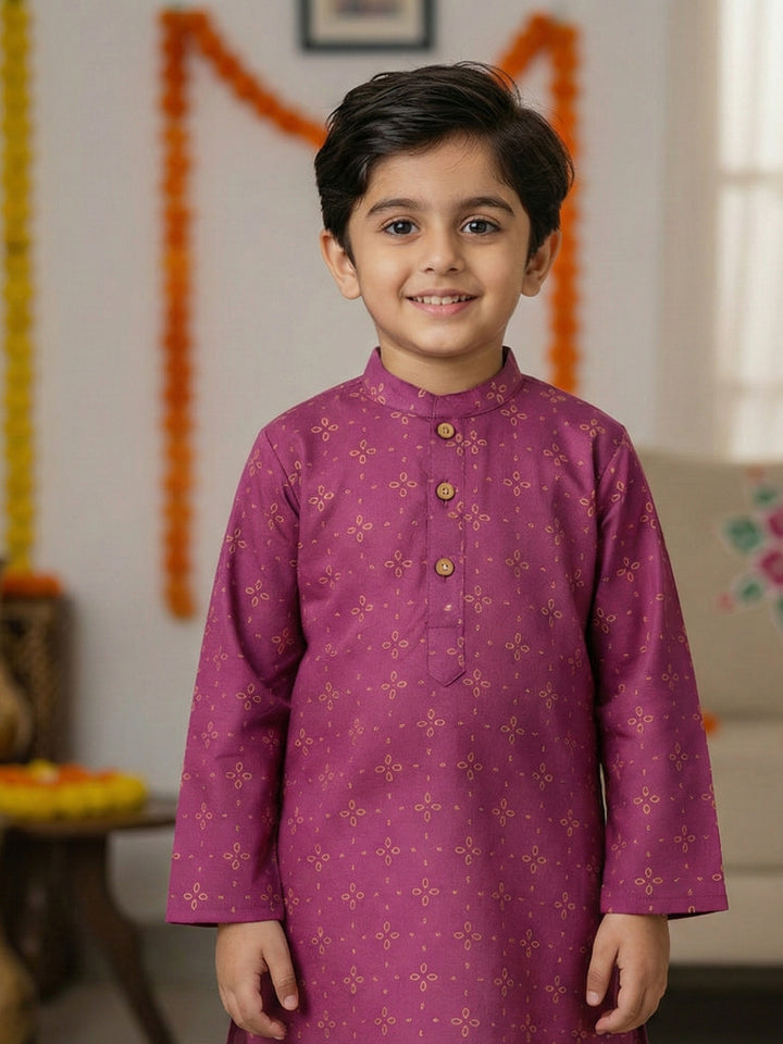 Magenta Floral Motif Print