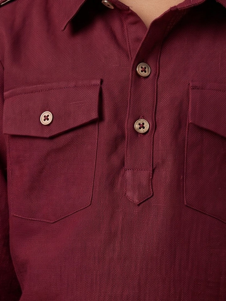 Maroon Pathani Kurta Pajama