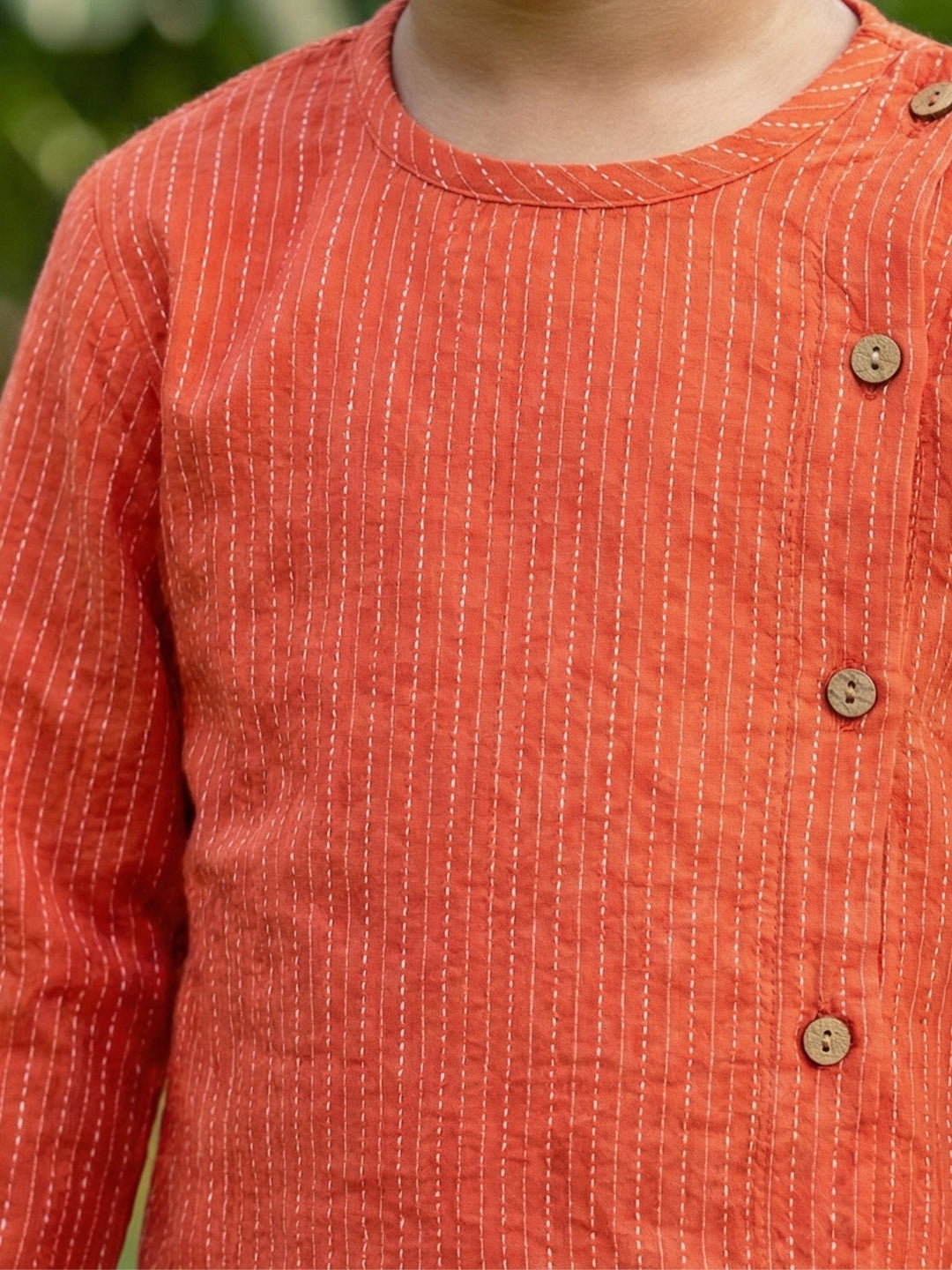 Orange Side Cut Katha