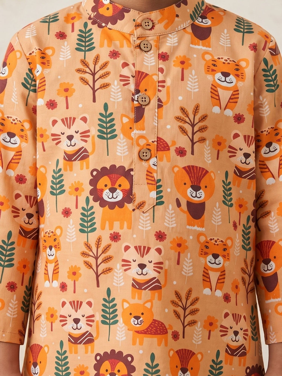 Orange Floral Animal Print