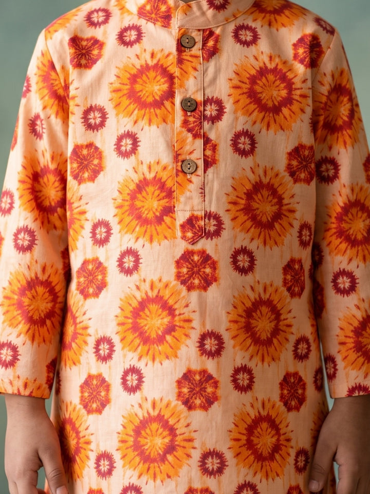Orange Bohemian Mandala Print