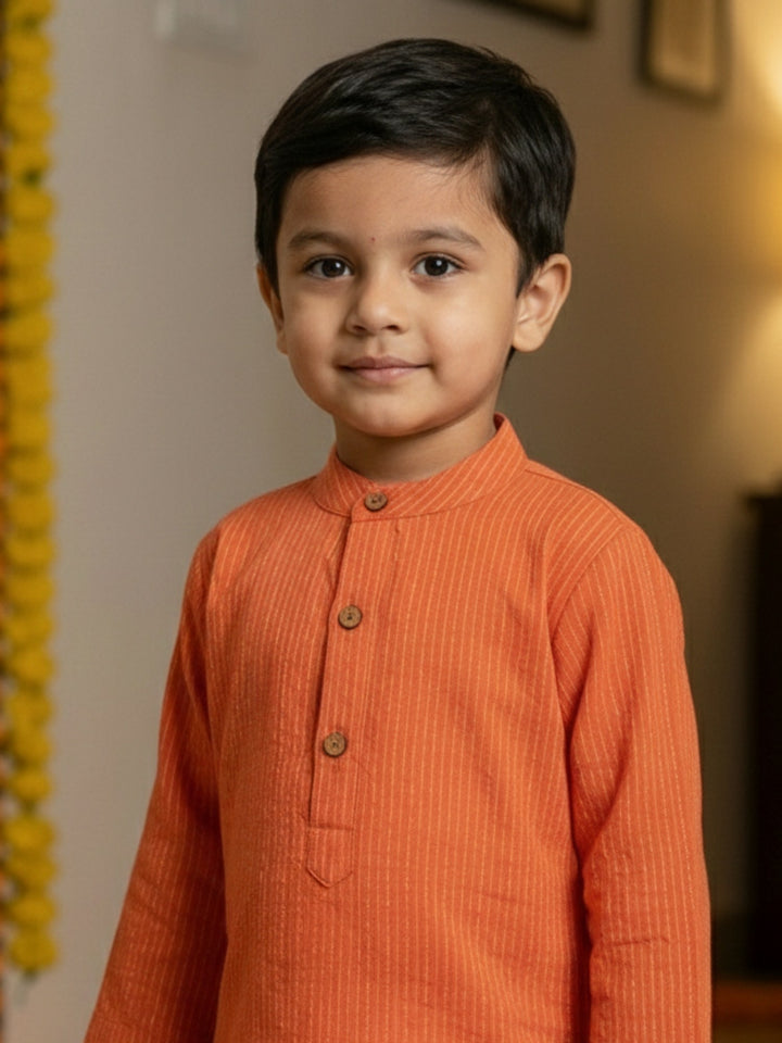 Orange Middle Cut Katha