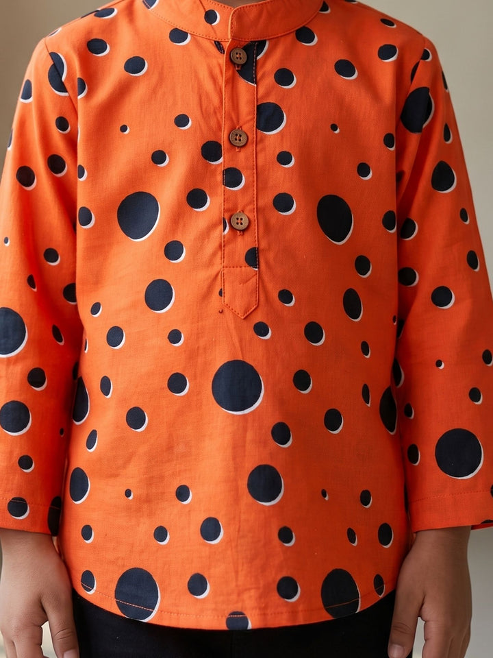 Coral Polka Short Kurta