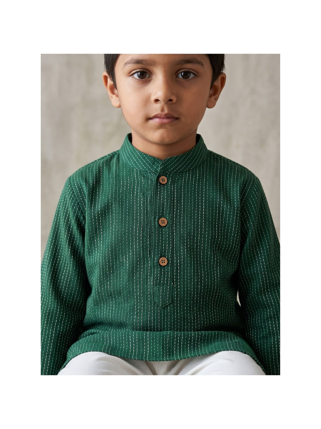 Green Middle Cut Katha