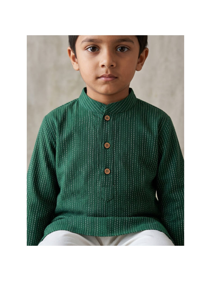 Green Middle Cut Katha