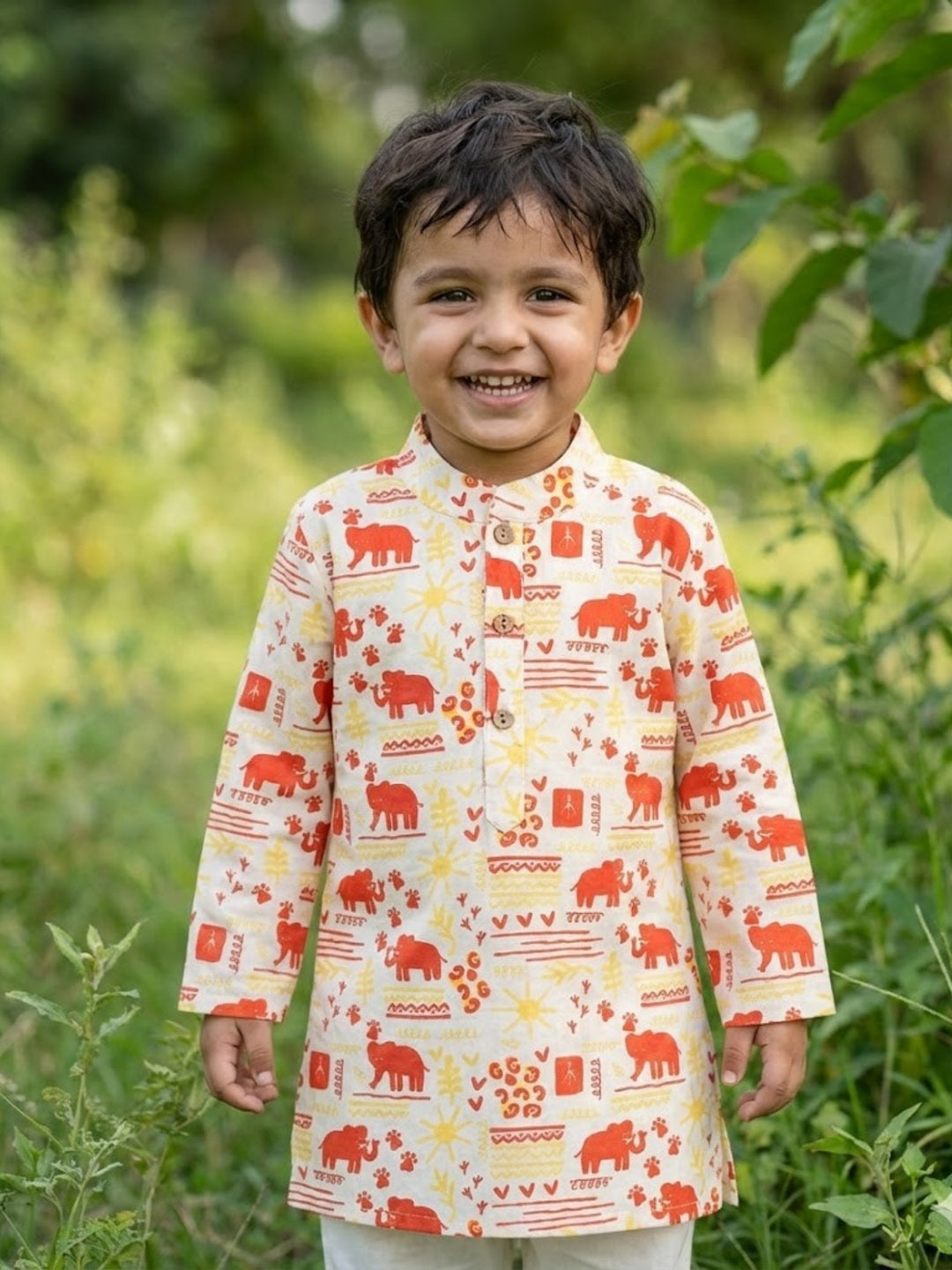 Elephant Motif Print