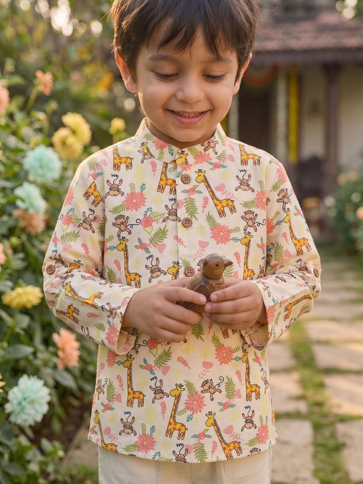 Giraffe &amp; Monkey Short Kurta