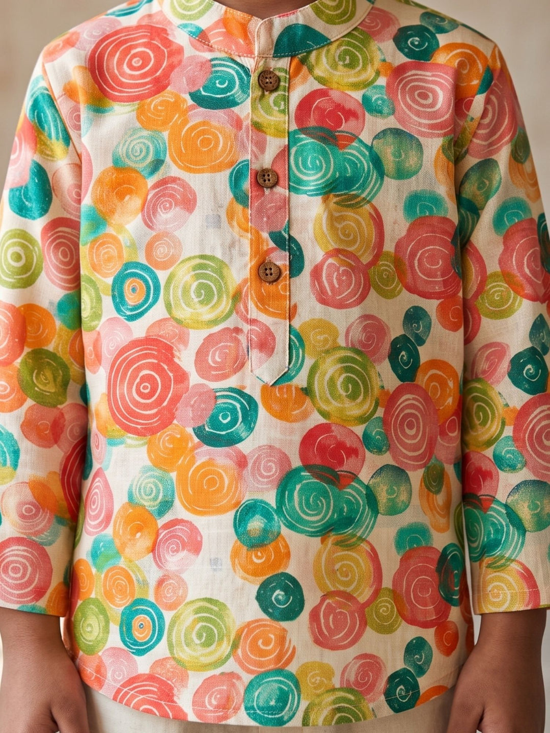 Watercolor Painted Circles Short Kurta