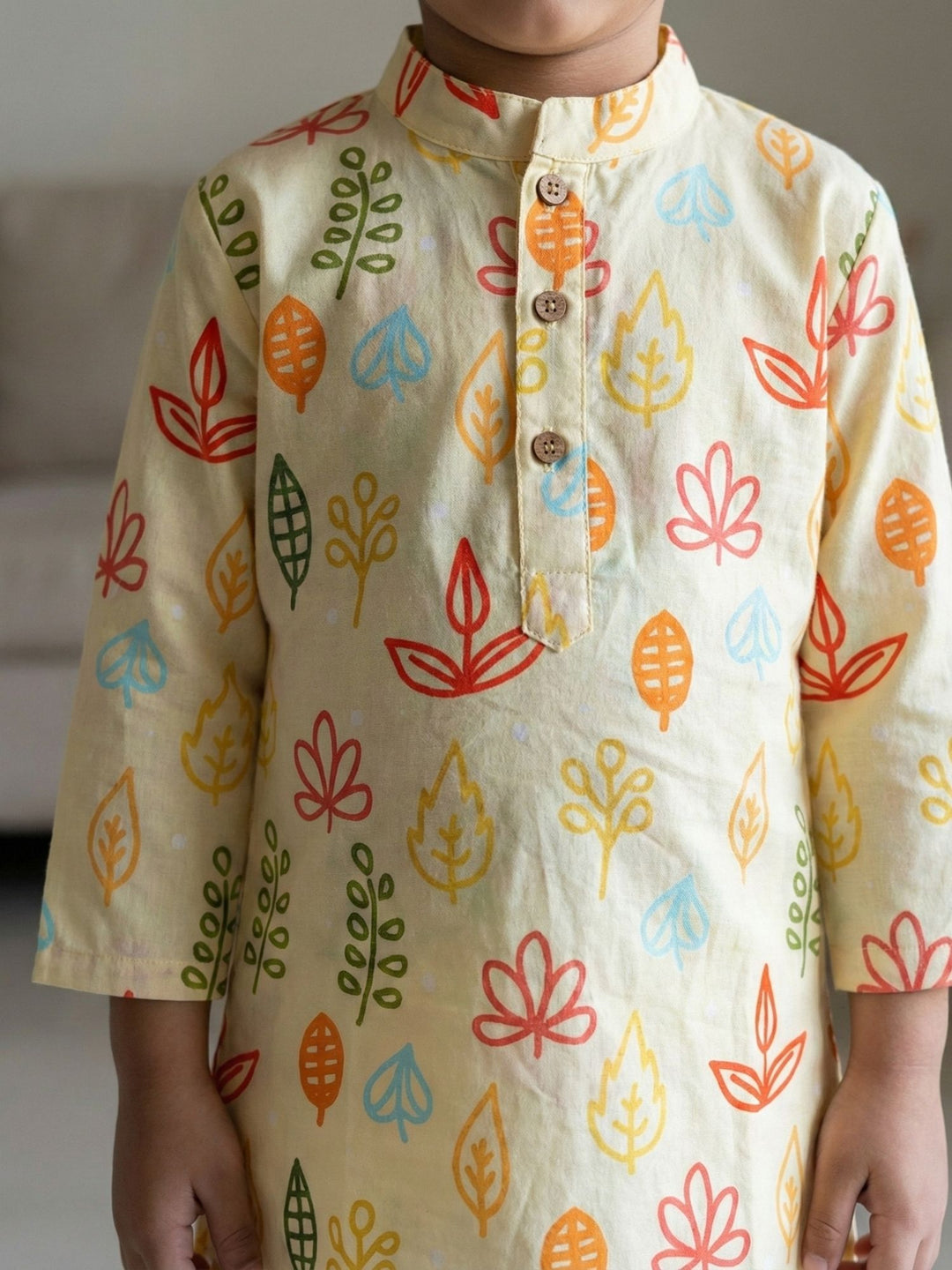 Yellow Fern & Leaves Print