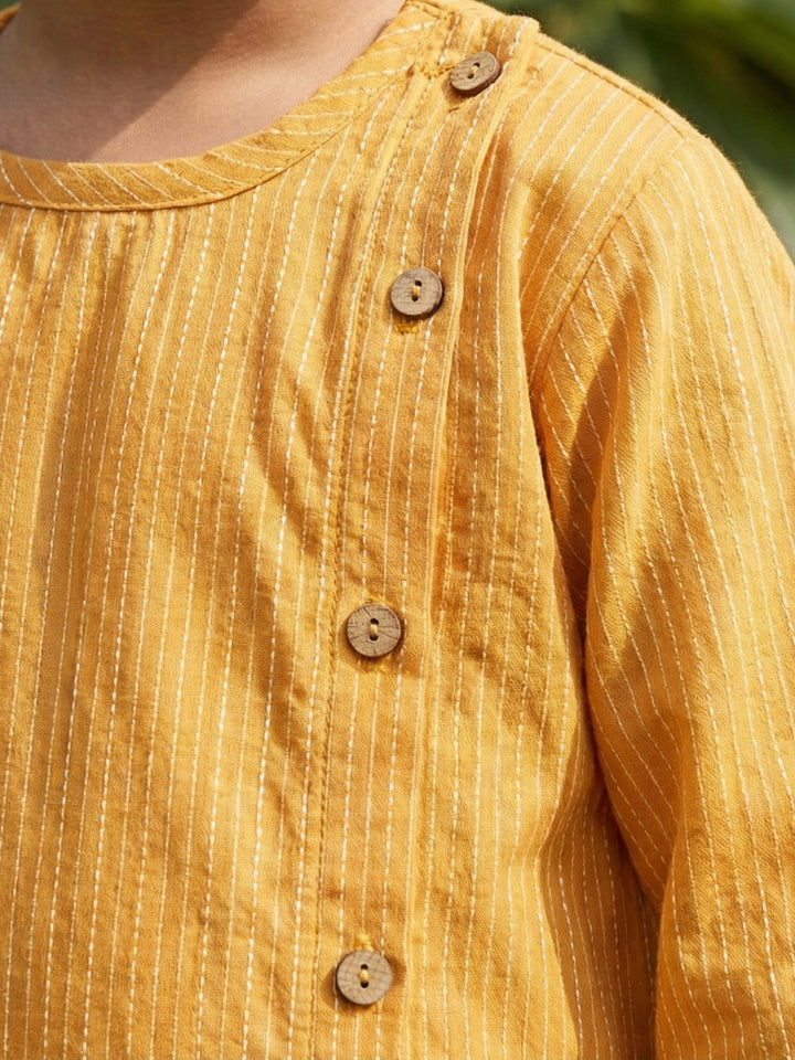 Yellow Side Cut Katha