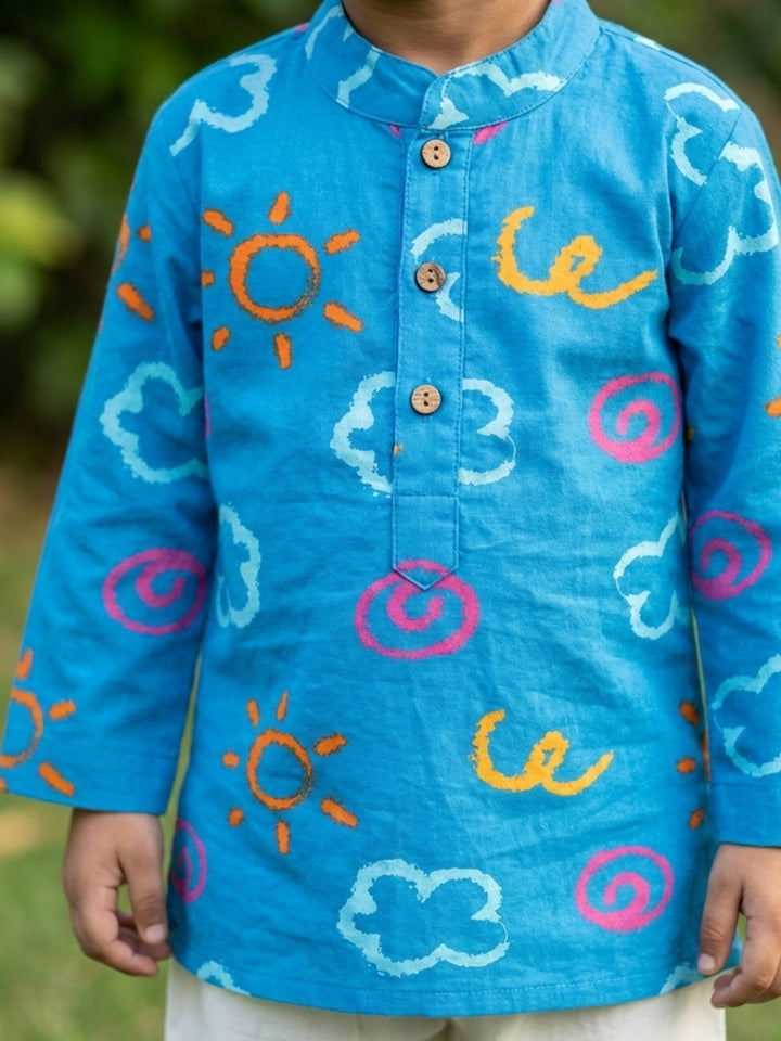 Blue Sun and Clouds Print