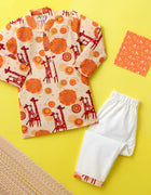 Kurta Pajama - Giraffe & Mandala Print