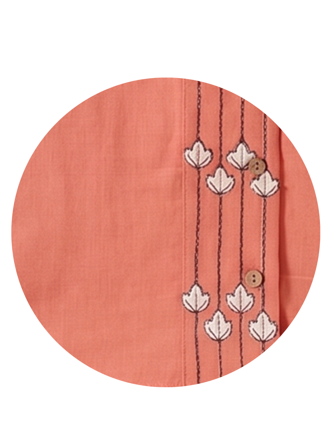 Coral Embroidered Kurta Dhoti Set