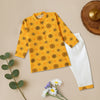Golden Floral Motif Print Kurta Pajama Set