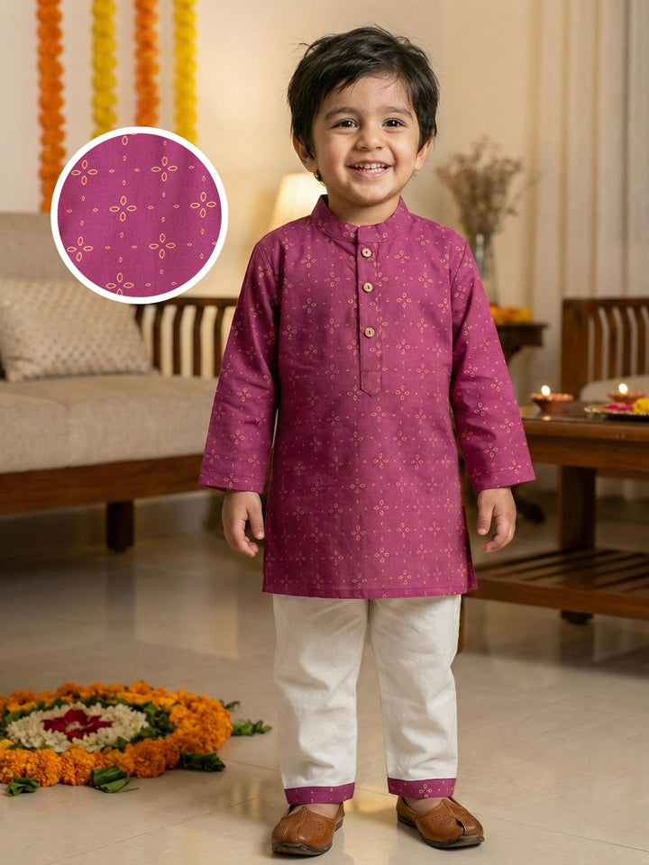 Magenta Floral Motif Print