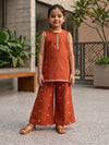 Maroon Embroidered Kurti Palazzo