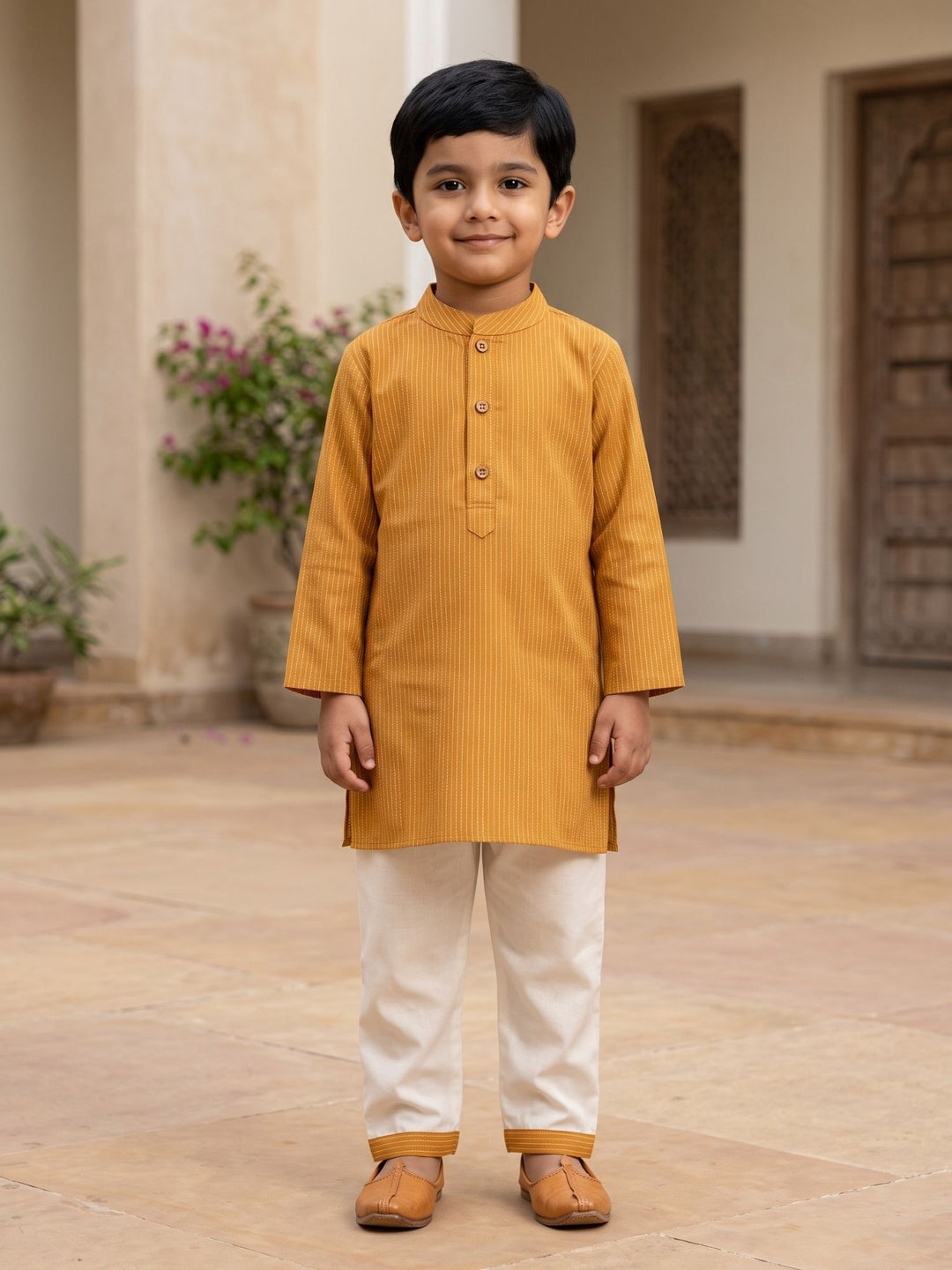 Yellow Middle Cut Katha