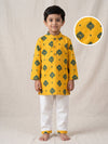 Yellow Leaf Floral Motif Print