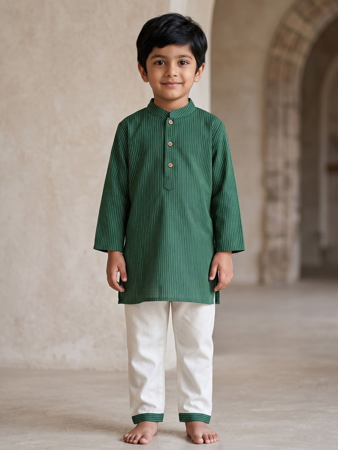 Green Middle Cut Katha