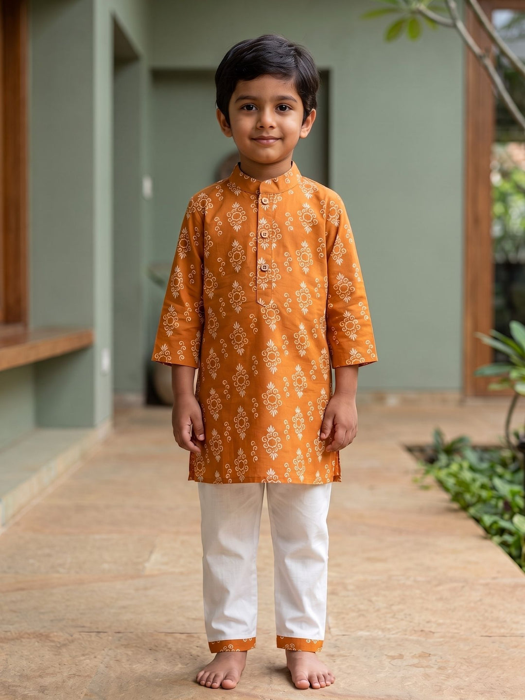 Rust Diamond Floral Butti