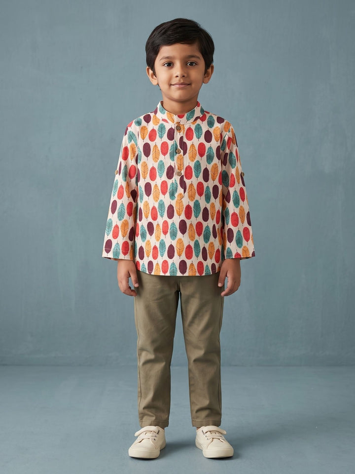 Colored Feather Short Kurta