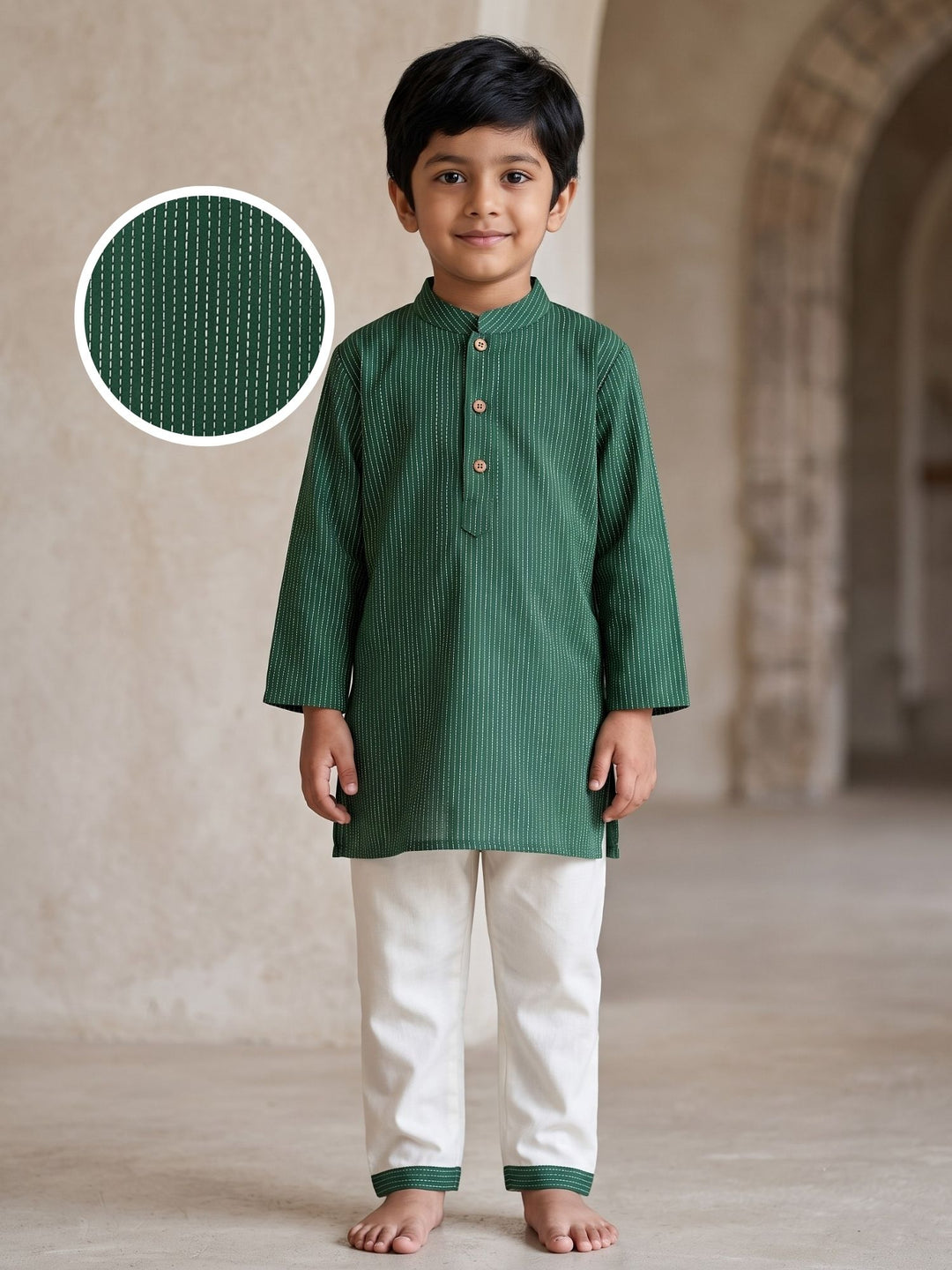 Green Middle Cut Katha