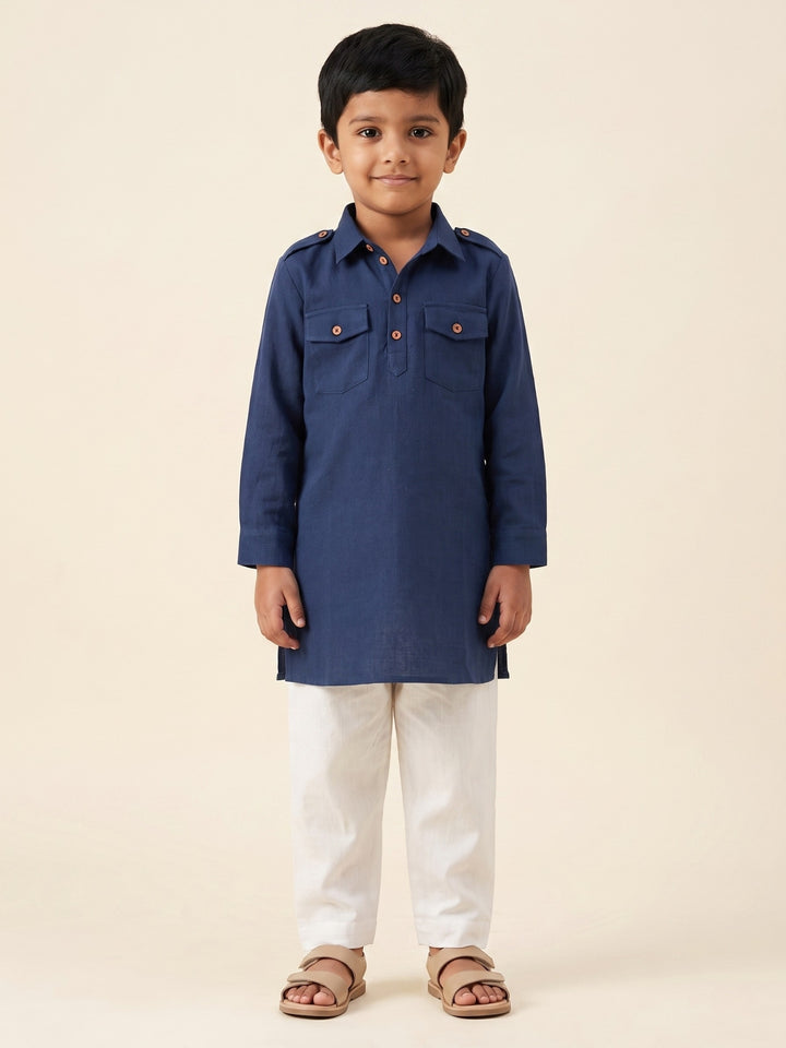 Blue Pathani Kurta Pajama