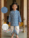 Blue Ikat Kurta Dhoti Set