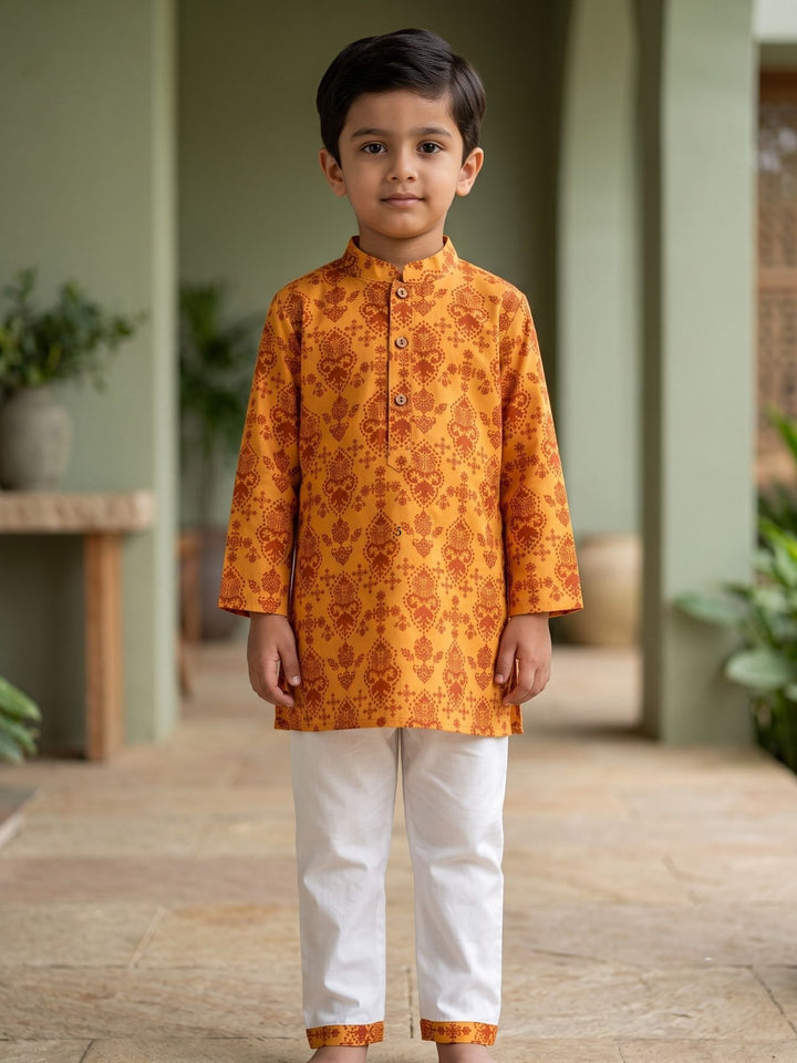 Mustard Floral Damask