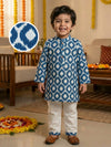 Blue Ikat Kurta Pajama Set