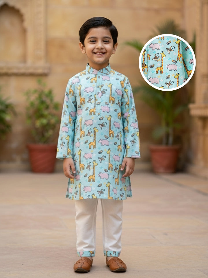 Giraffe &amp; Hippo Print