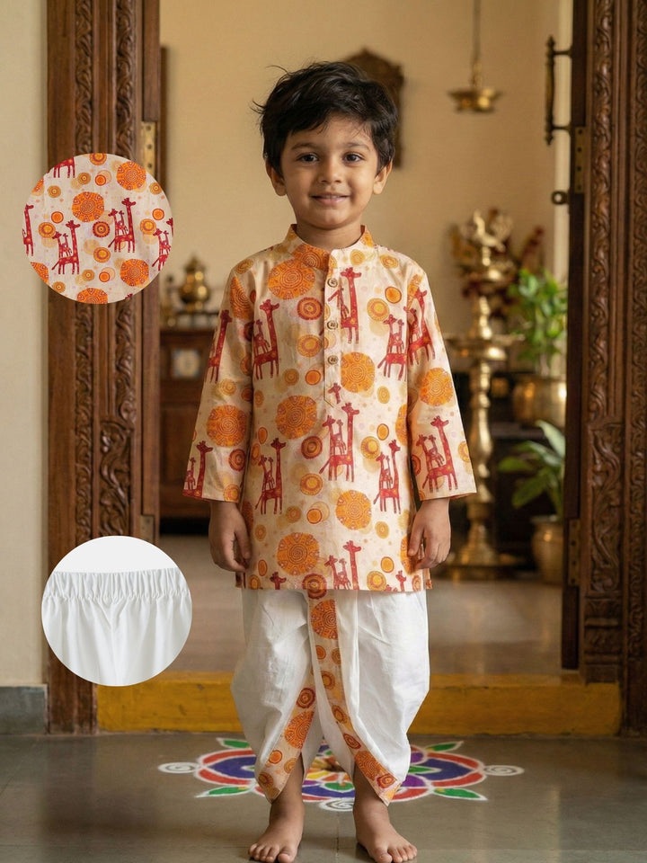Giraffe Mandala Kurta Dhoti Set