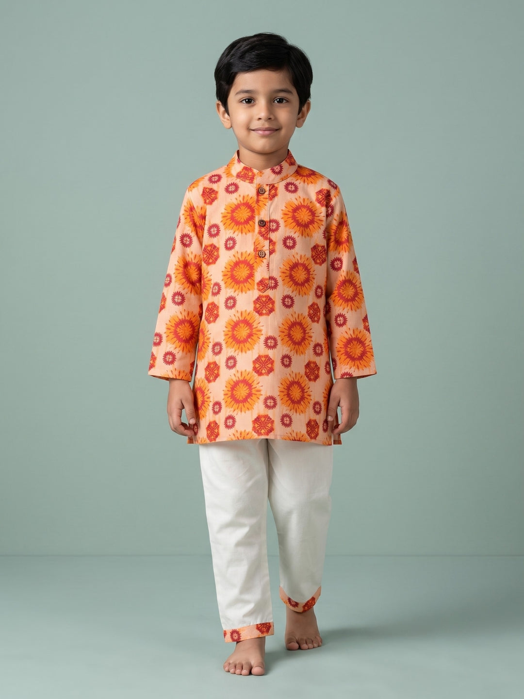 Orange Bohemian Mandala Print