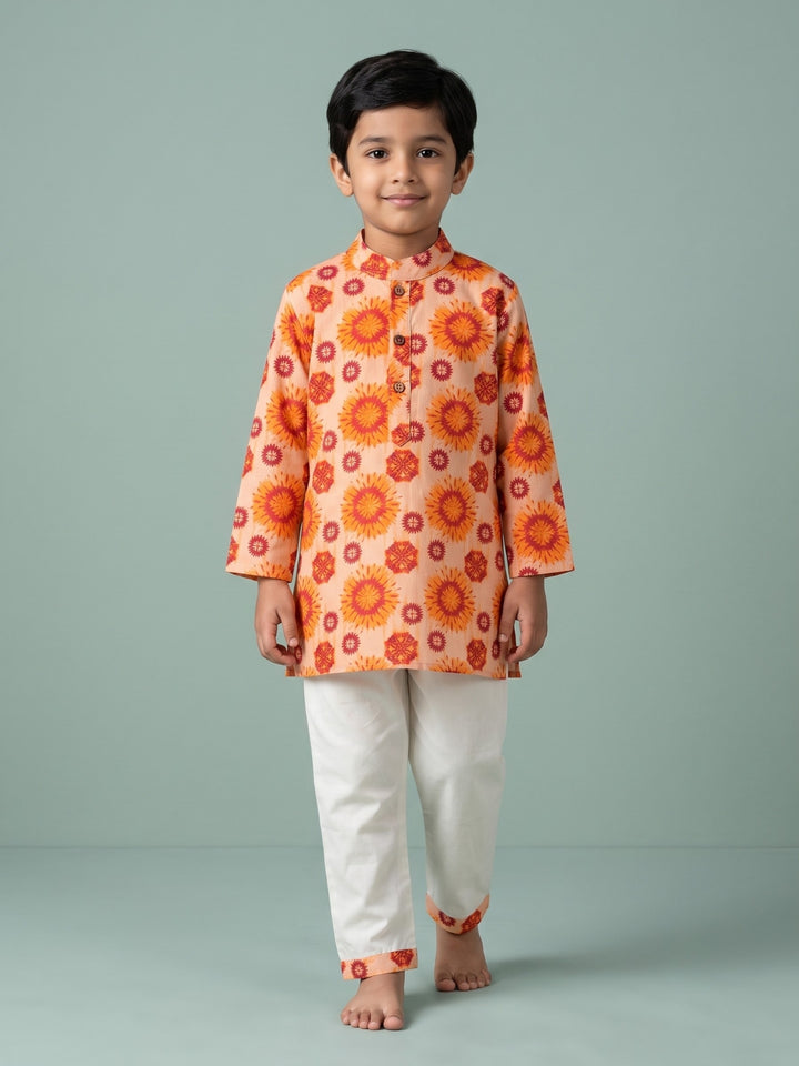 Orange Bohemian Mandala Print