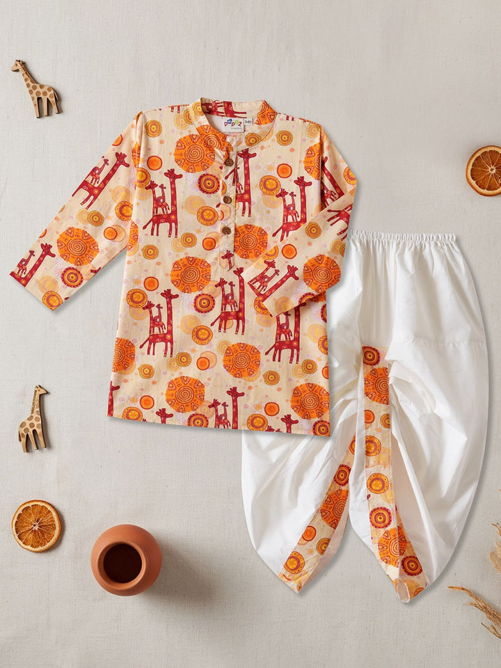 Giraffe Mandala Kurta Dhoti Set