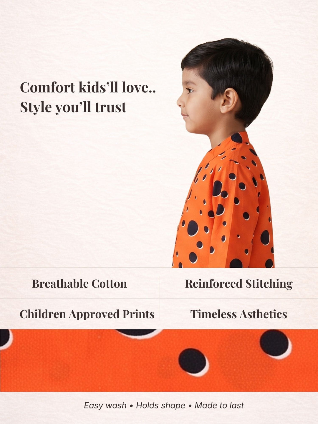 Coral Polka Short Kurta