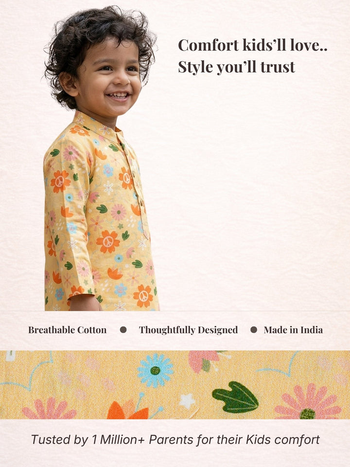 Beige Floral Garden Print